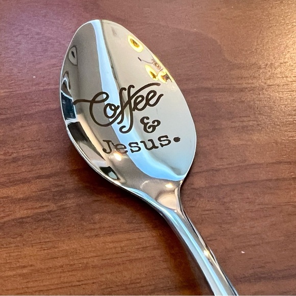 Coffee & Jesus Stir Spoon in Stainless Steel - Picture 4 of 5